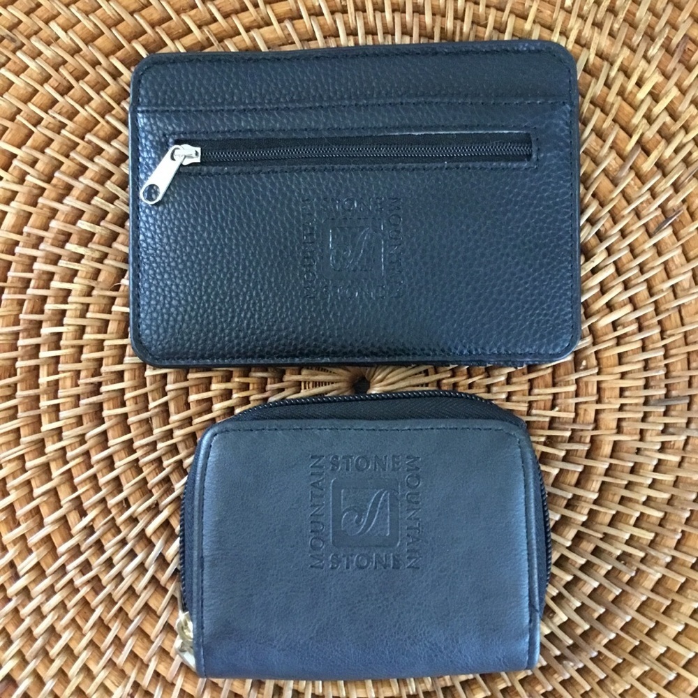 STONE MOUNTAIN Black Card ID Case Paisley Embossed Wallet And Card Wallet New
